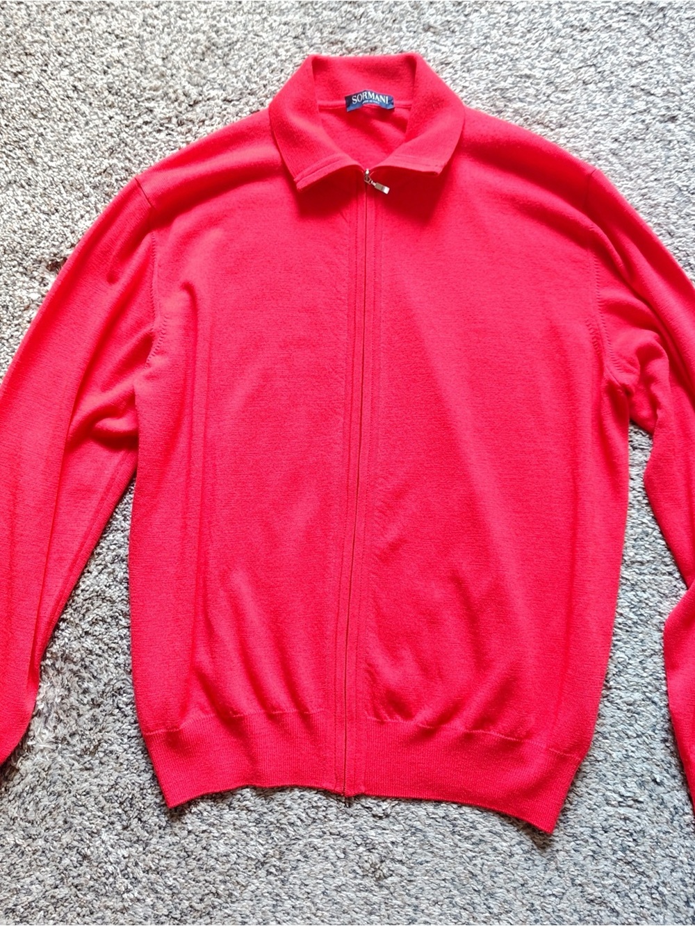 Men’s Red Full-Zip Sweater